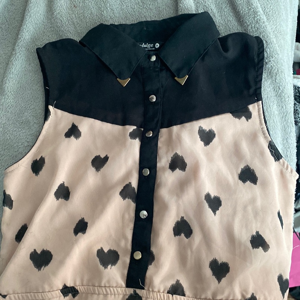 Black and beige heart dress in great condition